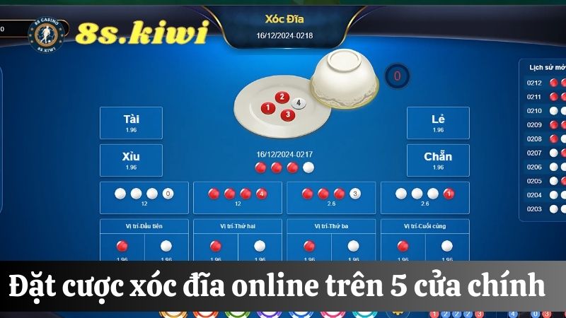 5 cửa cược xóc đĩa online